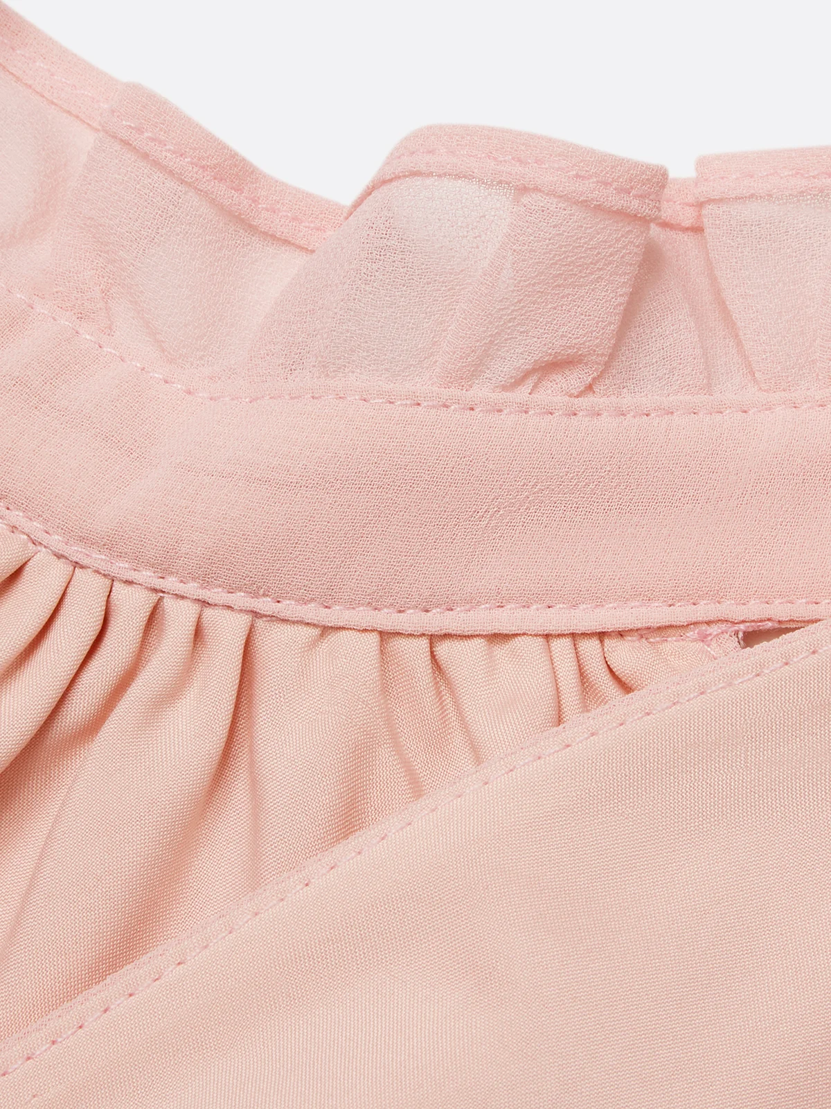 Pink Scramble Chiffon Lotus Leaf Collar Sleeveless A-Line Maxi Dress