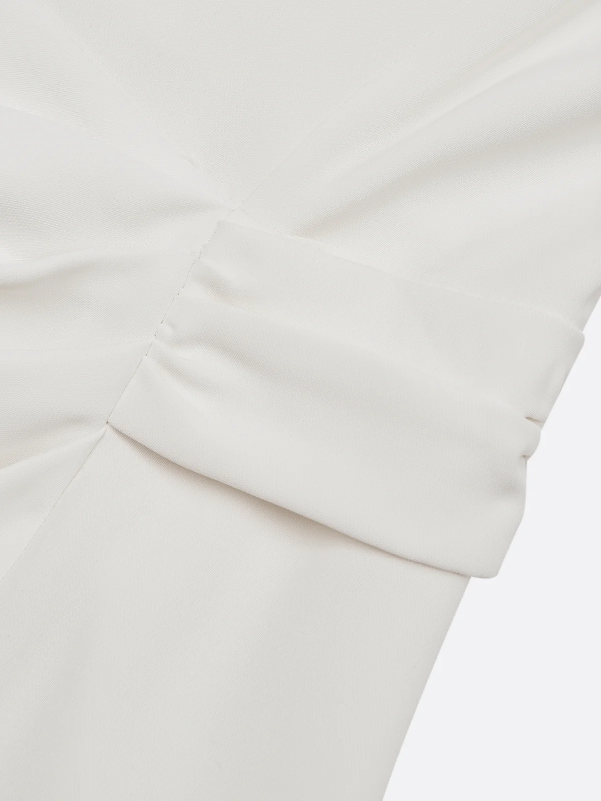 White Glitter Ruched Classic Sleeveless A-Line Midi Dress