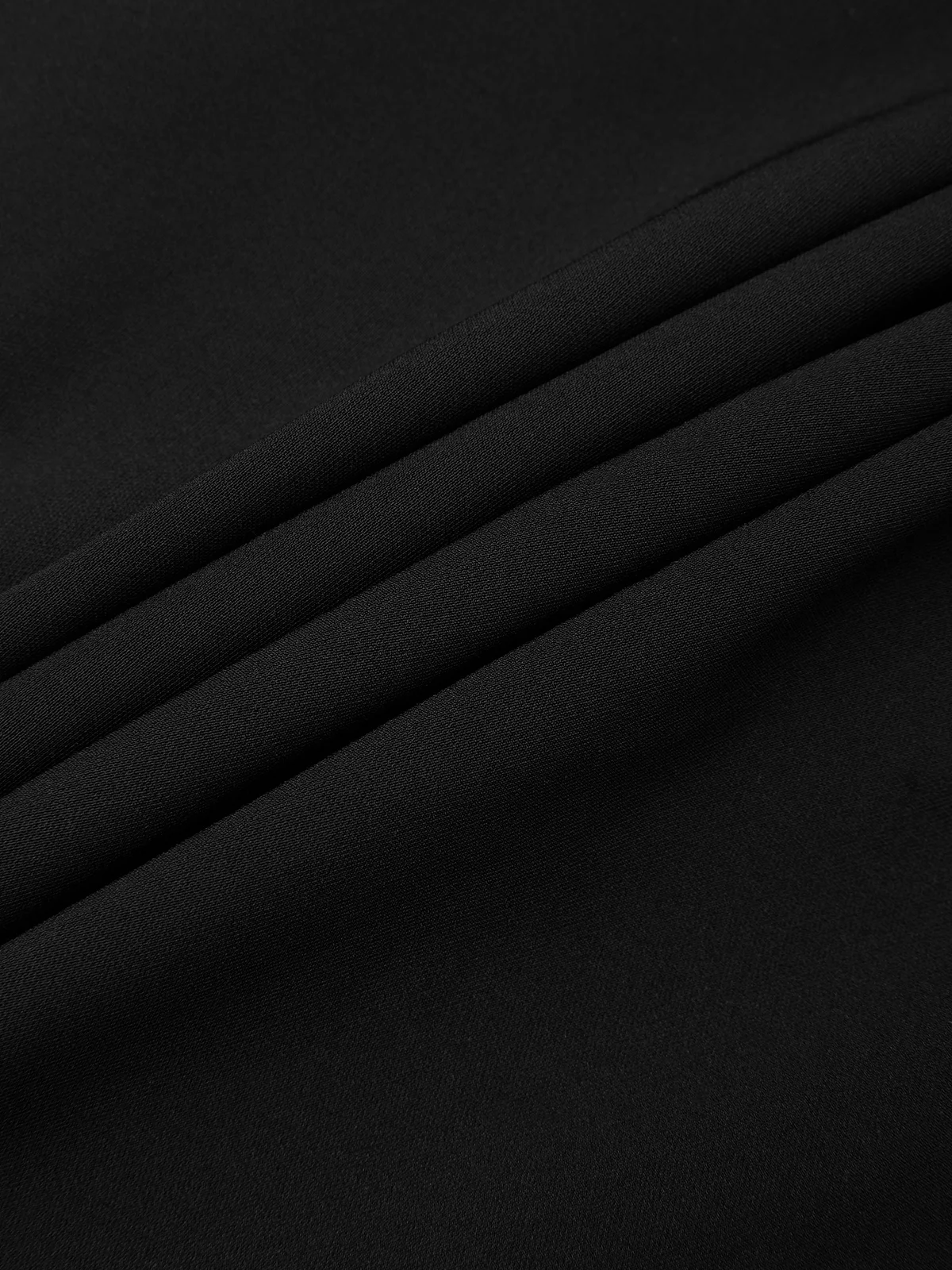 Black Devore Classic V Neck Sleeveless A-Line Midi Dress