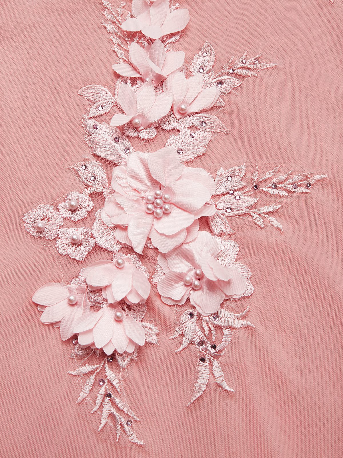 Pink Embroidery Classic Cowl Neck Sleeveless Sheath Midi Dress