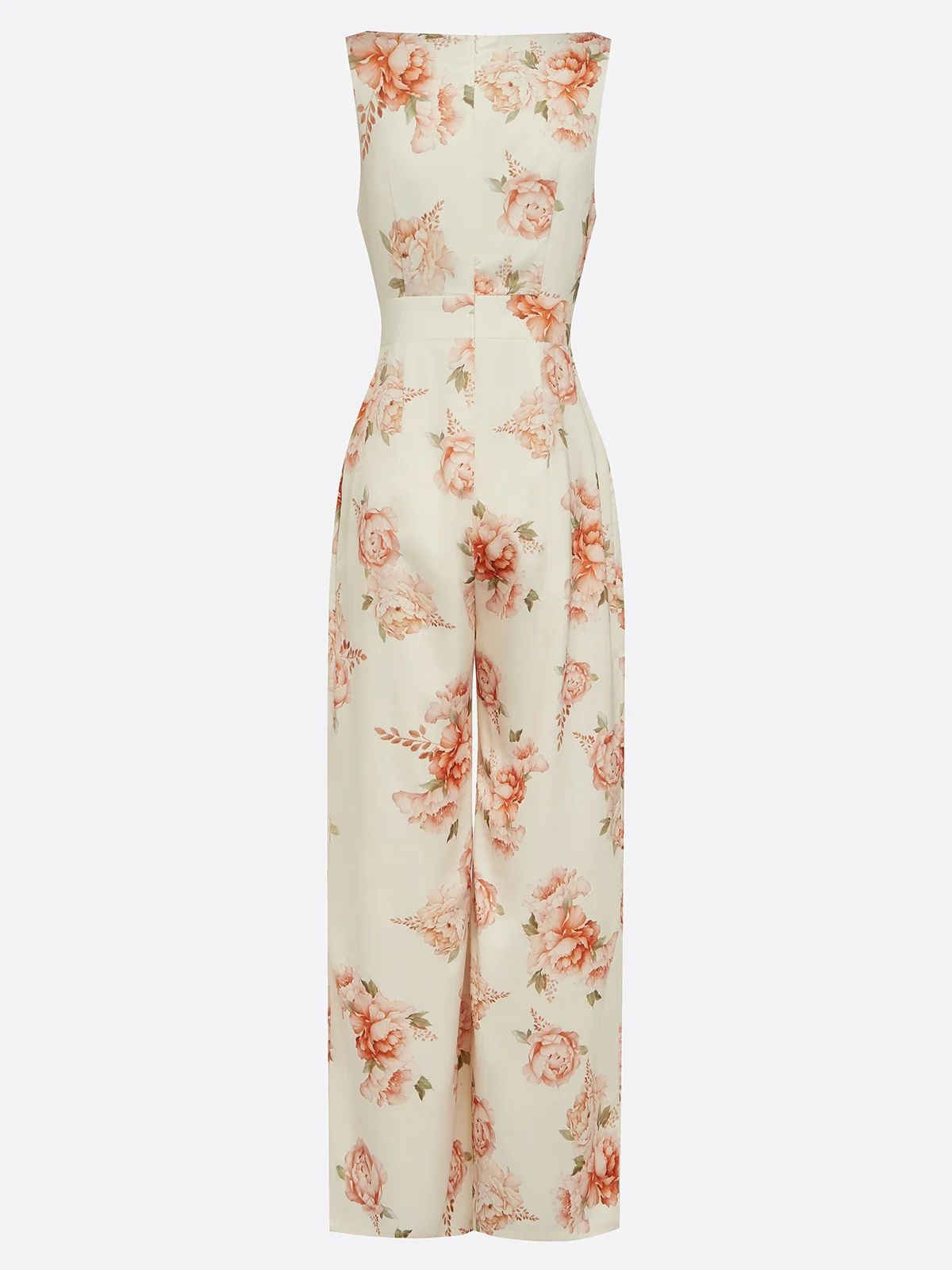 Yellow Floral Buckle Regular Fit Jumpsuit