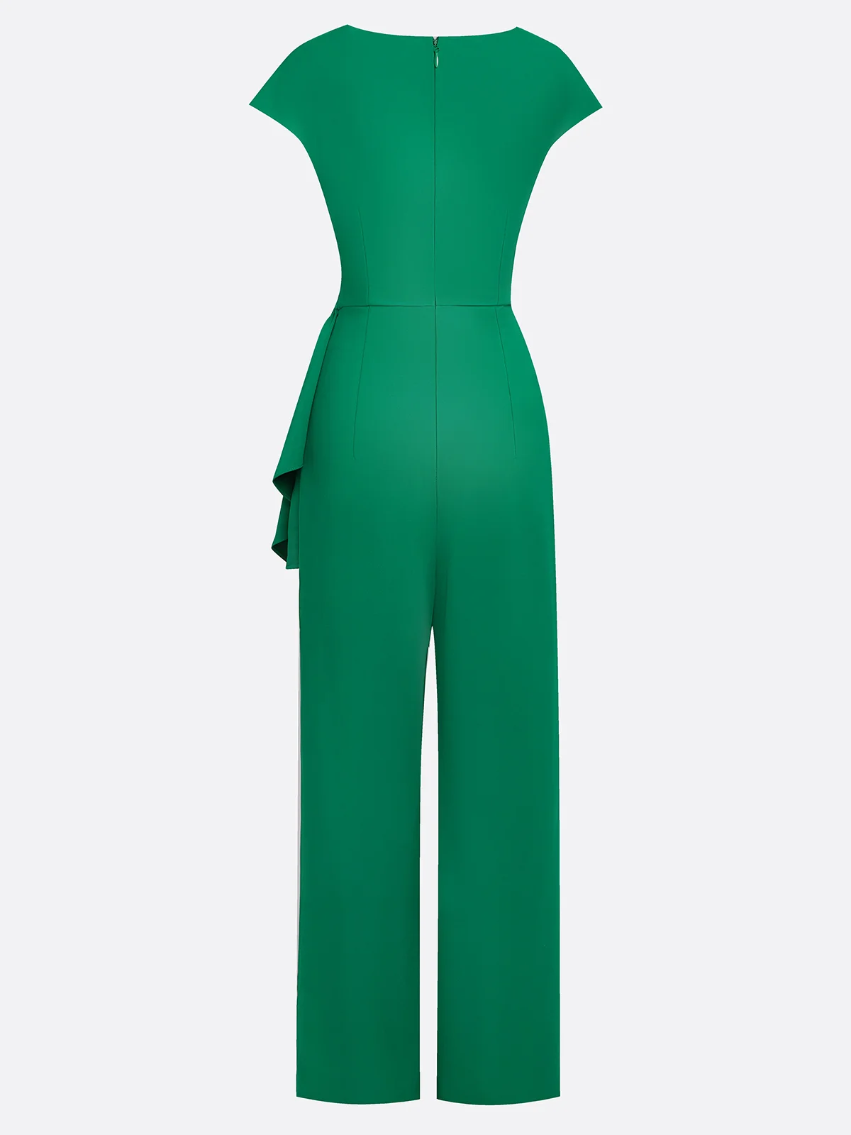 Green Regular Fit Ruched Urban Jumpsuit
