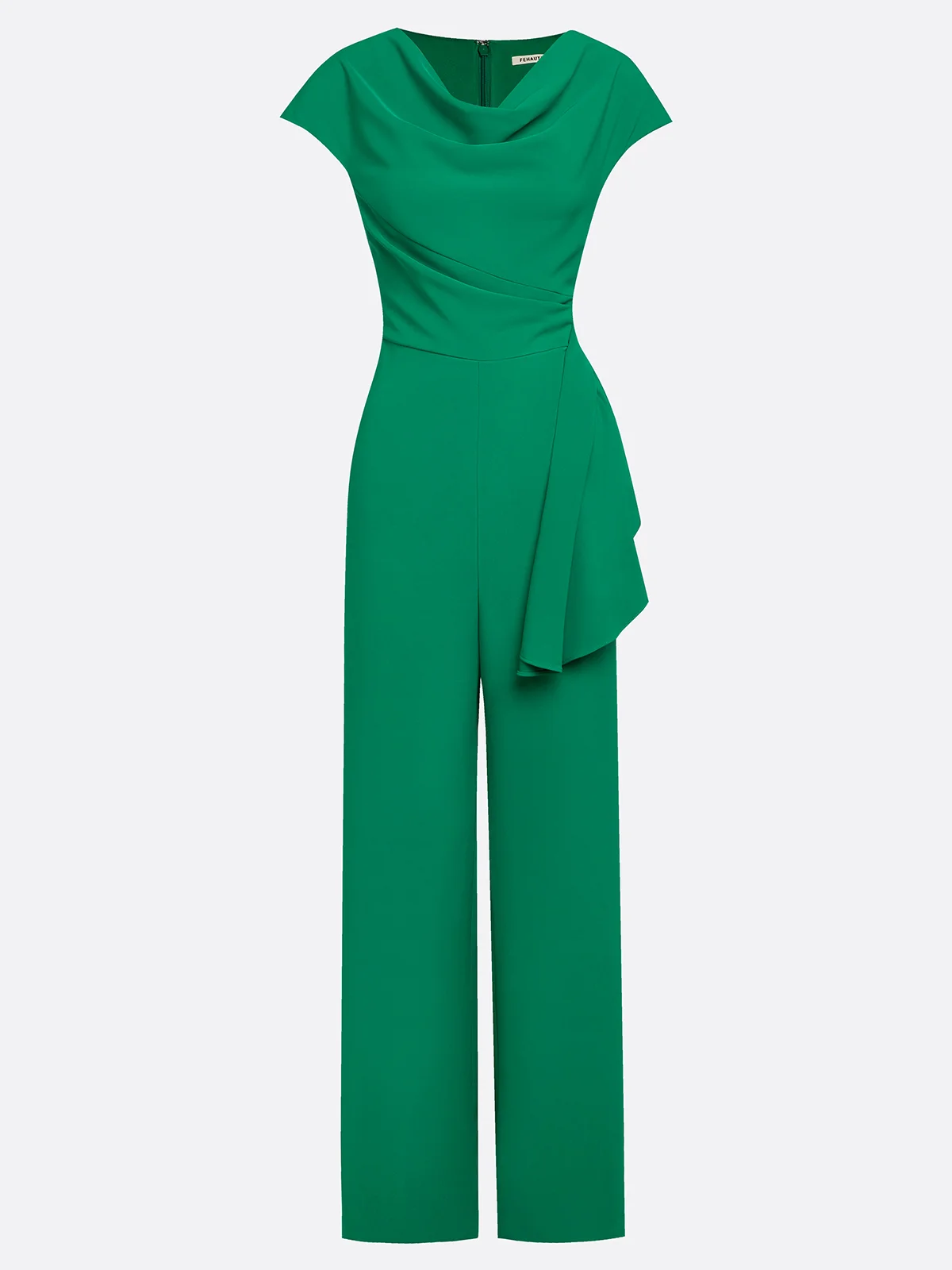 Green Regular Fit Ruched Urban Jumpsuit