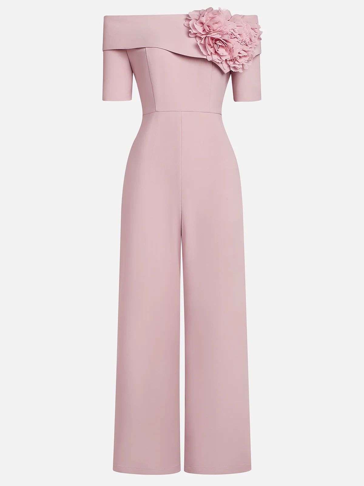 Pink Urban Off The Shoulder 3D Floral Jumpsuit