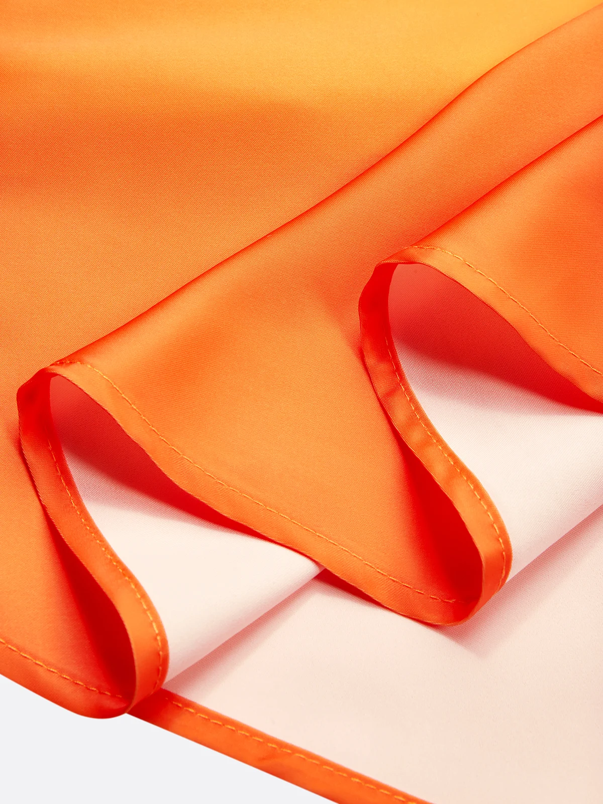 Orange Ombre Classic V Neck Sleeveless A-Line Midi Dress