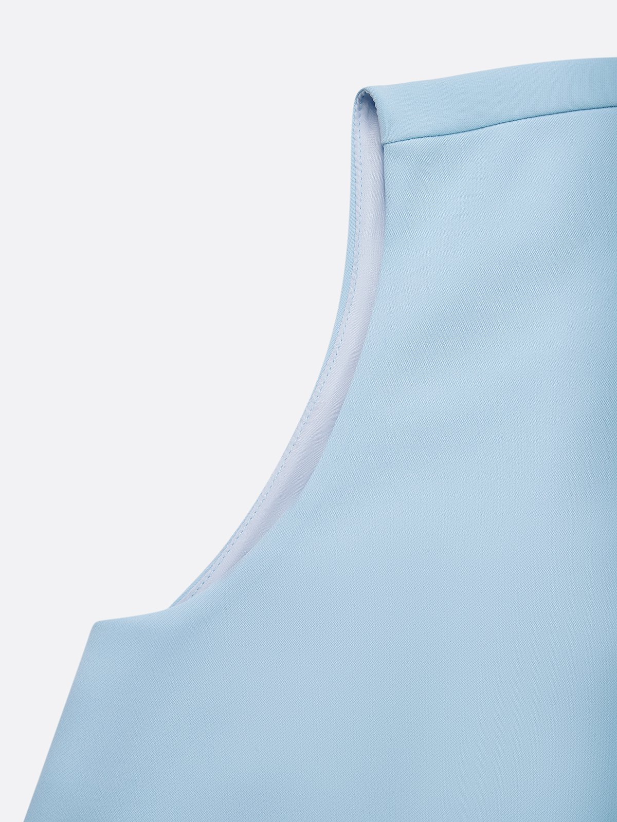 Light Blue Ruched Cut Out Classic Crew Neck Cap Sleeve Sheath Midi Dress