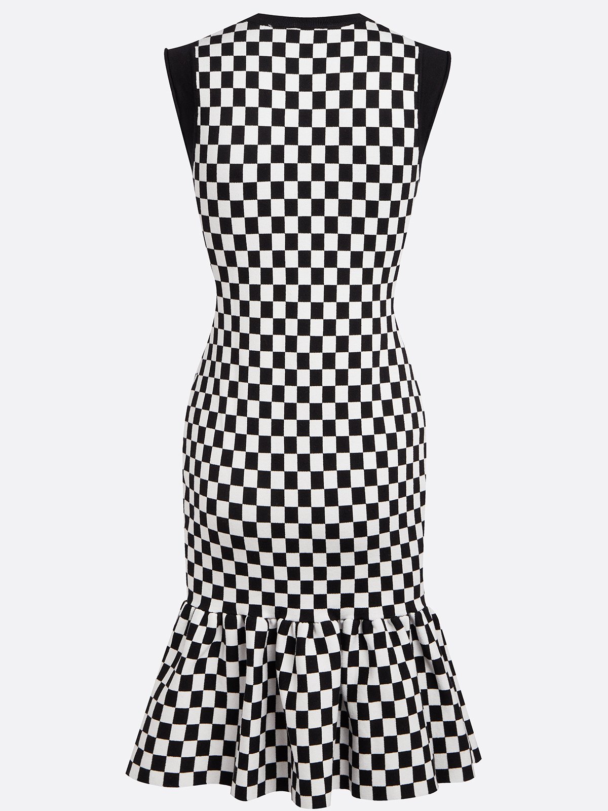 Black Sweater Crew Neck Sleeveless Mermaid Midi Dress