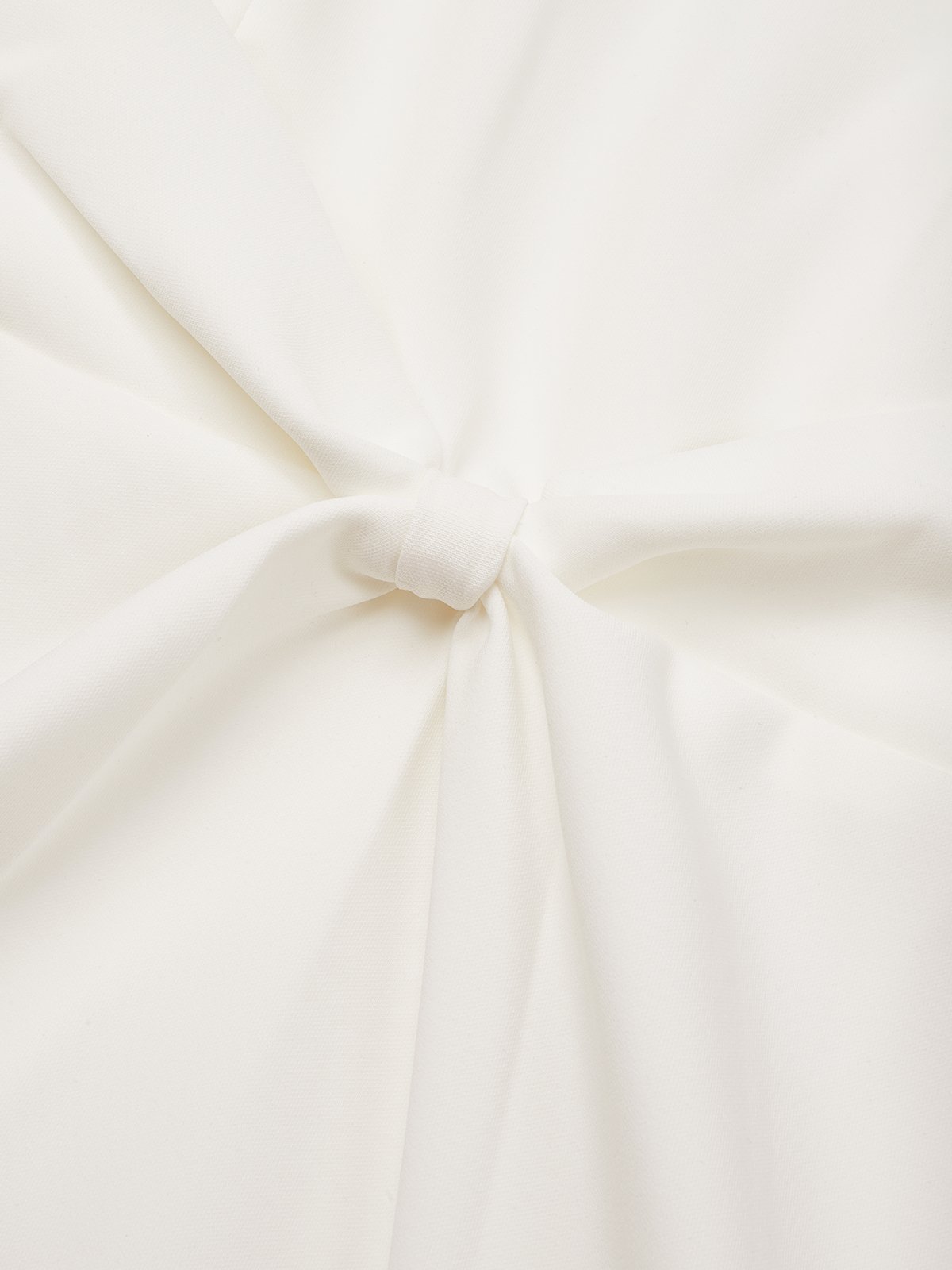 White Imitation Pearls Knot Front Classic Boat Neck Short Sleeve Sheath Midi Dress