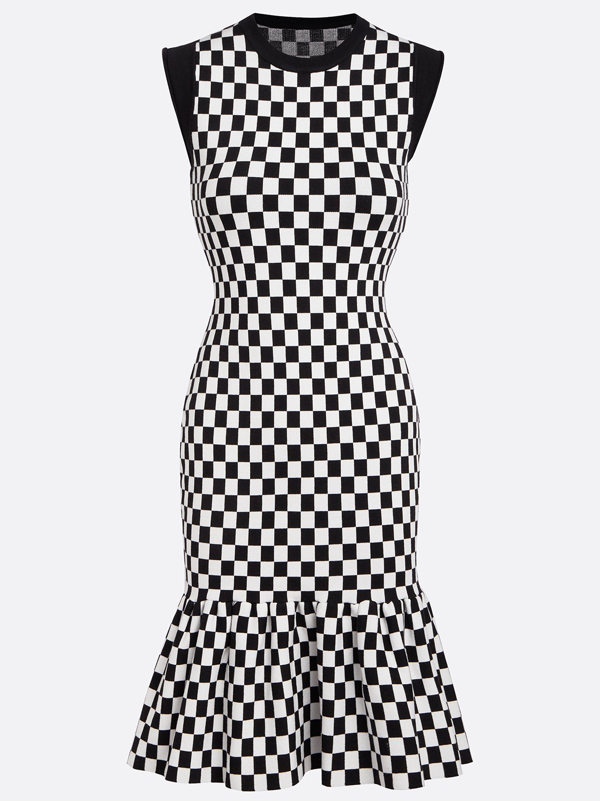 Black Sweater Crew Neck Sleeveless Mermaid Midi Dress