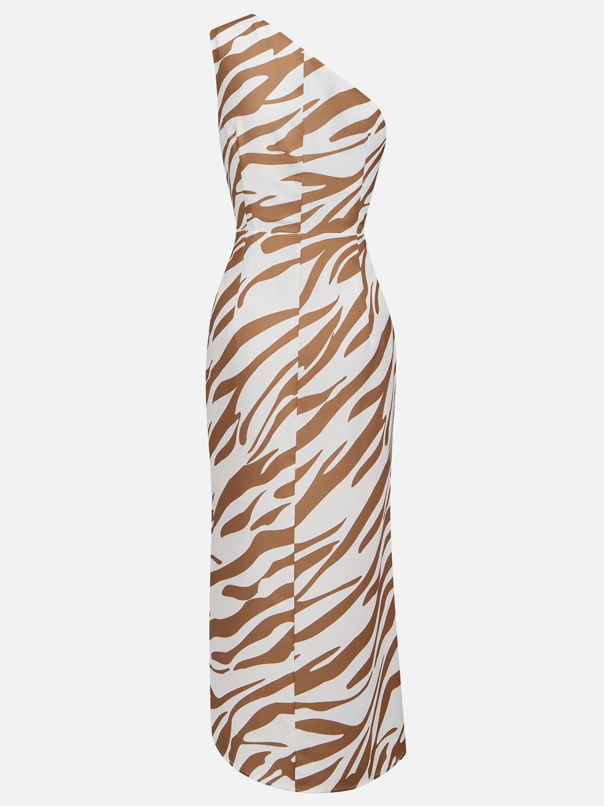 Khaki Slit Classic One Shoulder Sleeveless Mermaid Midi Dress