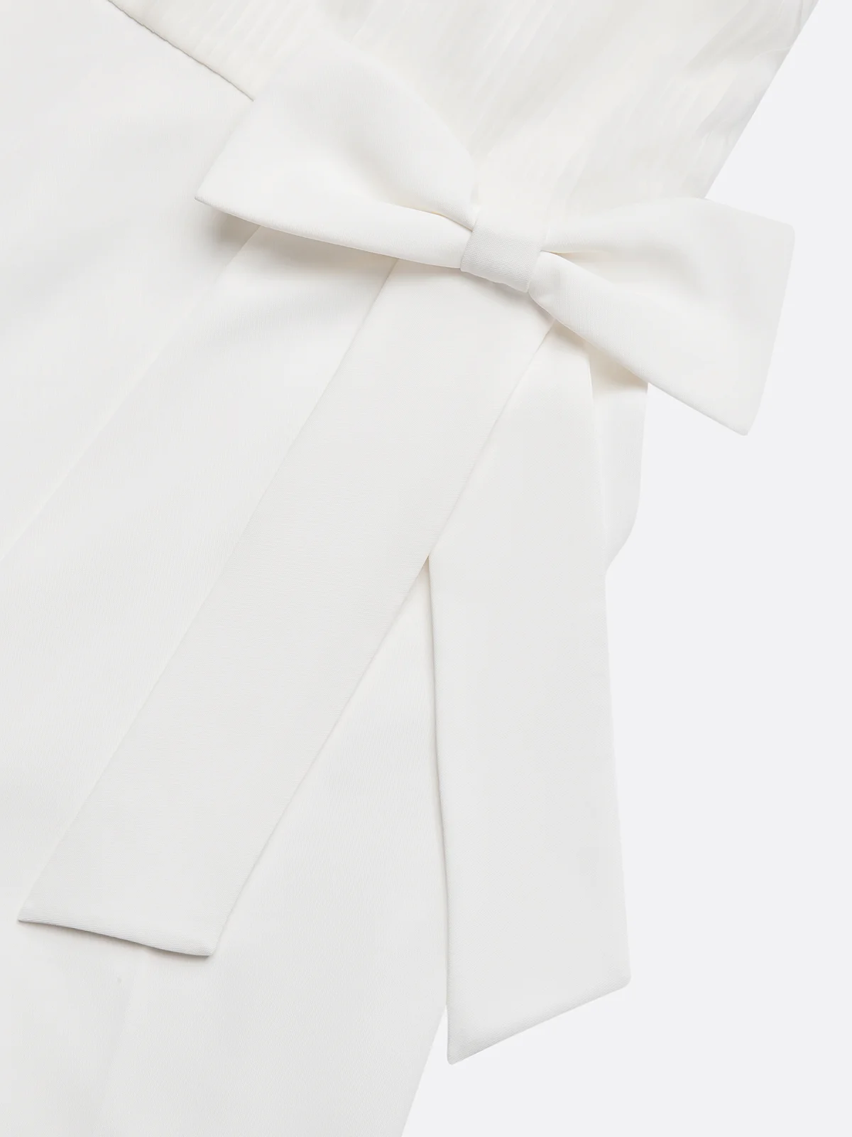 Women White Pleated Rhinestone Halter Sleeveless Dressy Jumpsuit