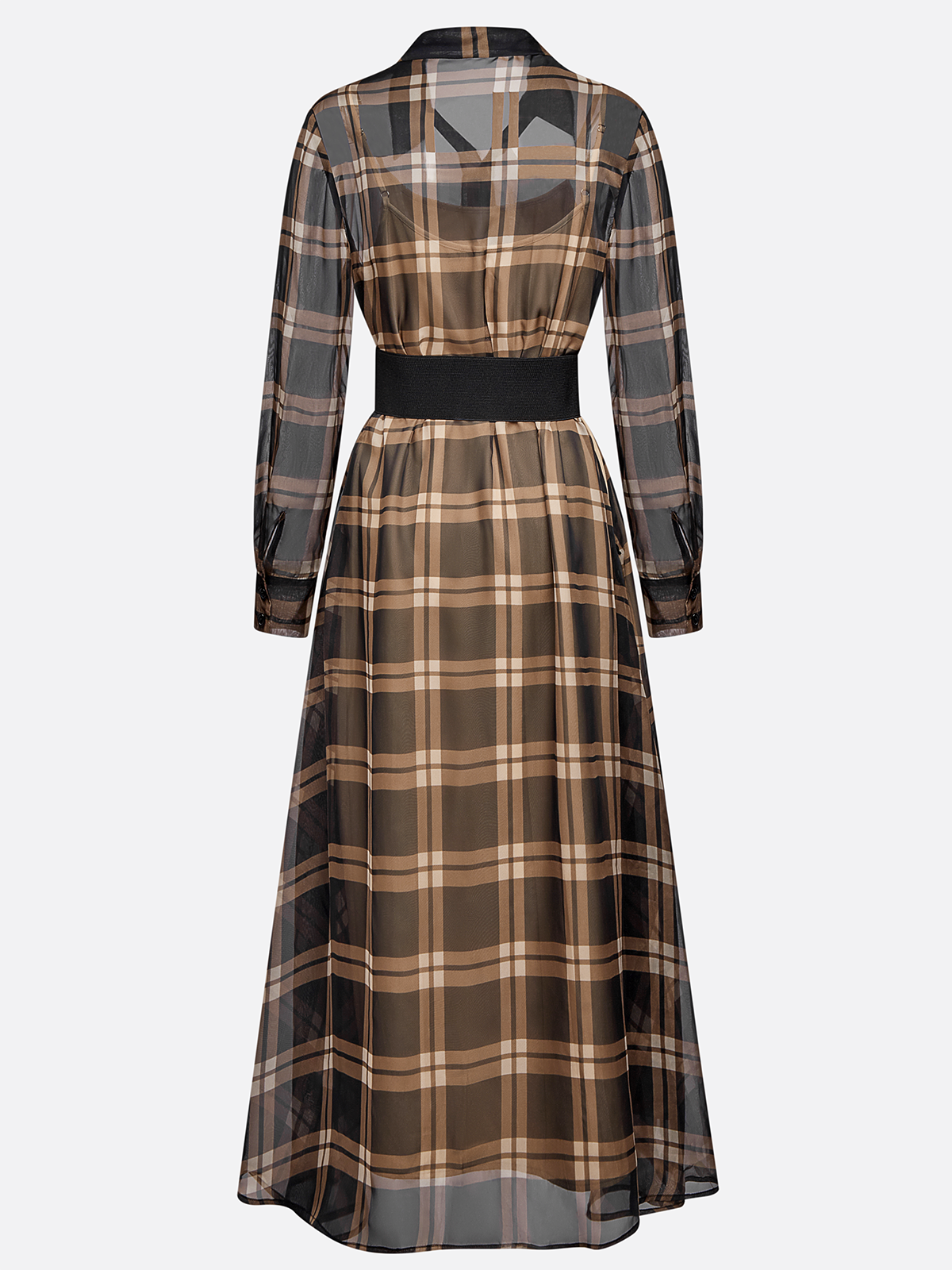 Black Shirt Dress V Neck Sleeveless A-Line Maxi Dress