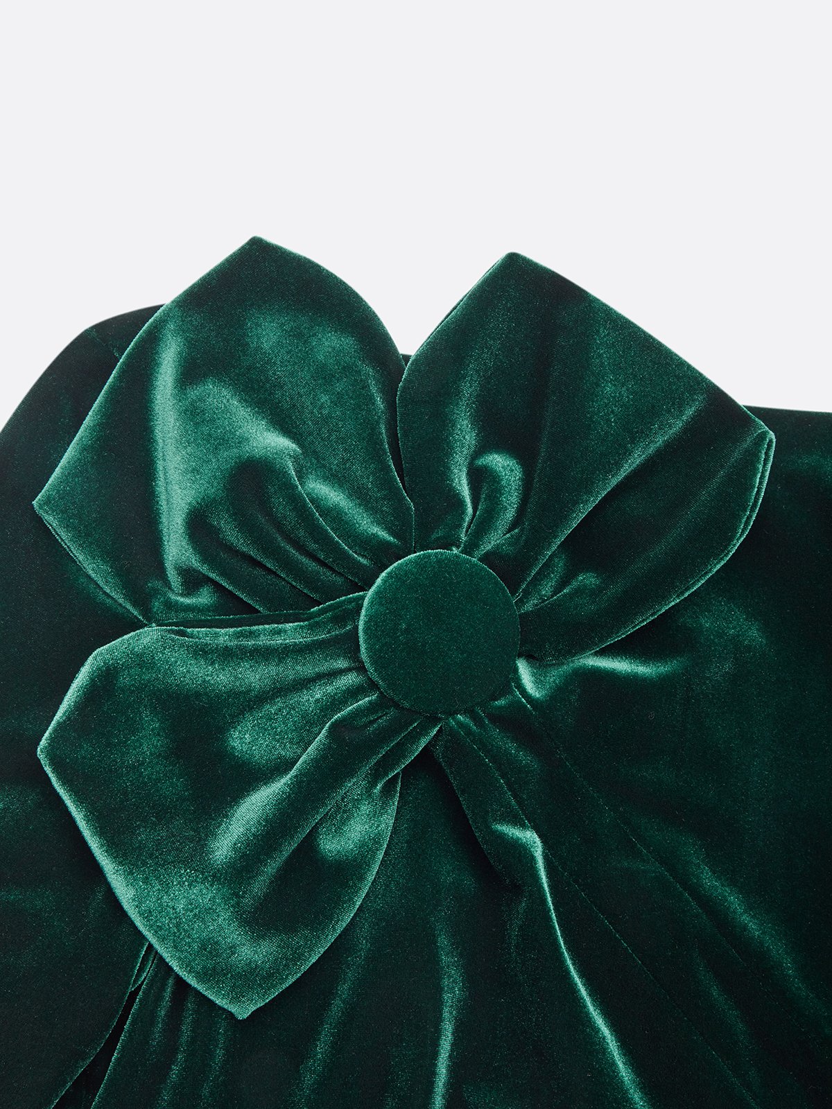Green 3D Floral Ruched Velvet Boat Neck Long Sleeve Sheath Midi Dress