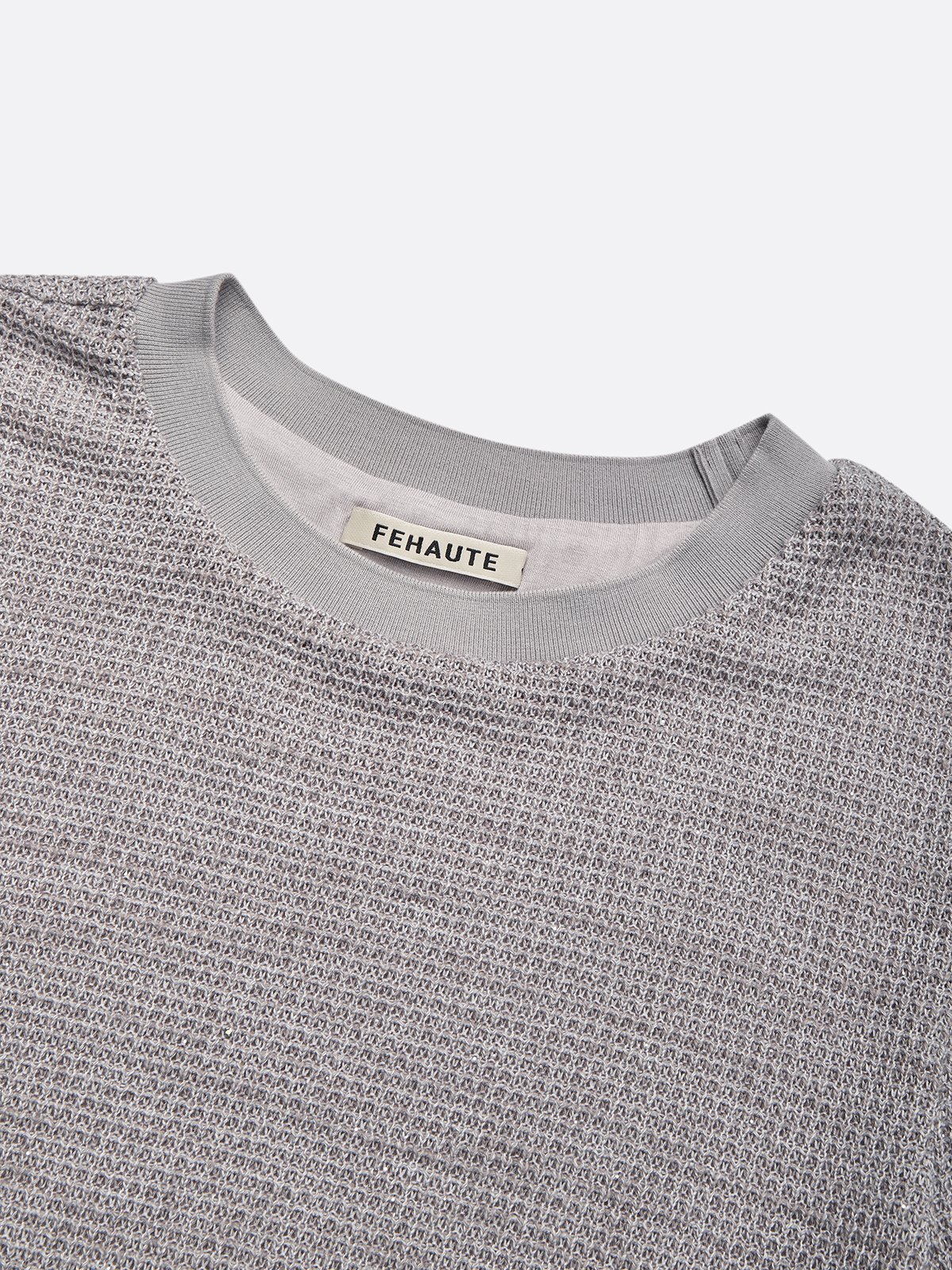 Gray Asymmetric Knit Cotton Crew Neck Half Sleeve Mermaid Midi Dress