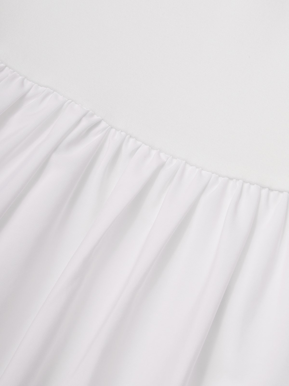 White Knit Cotton Crew Neck Short Sleeve Mermaid Midi Dress