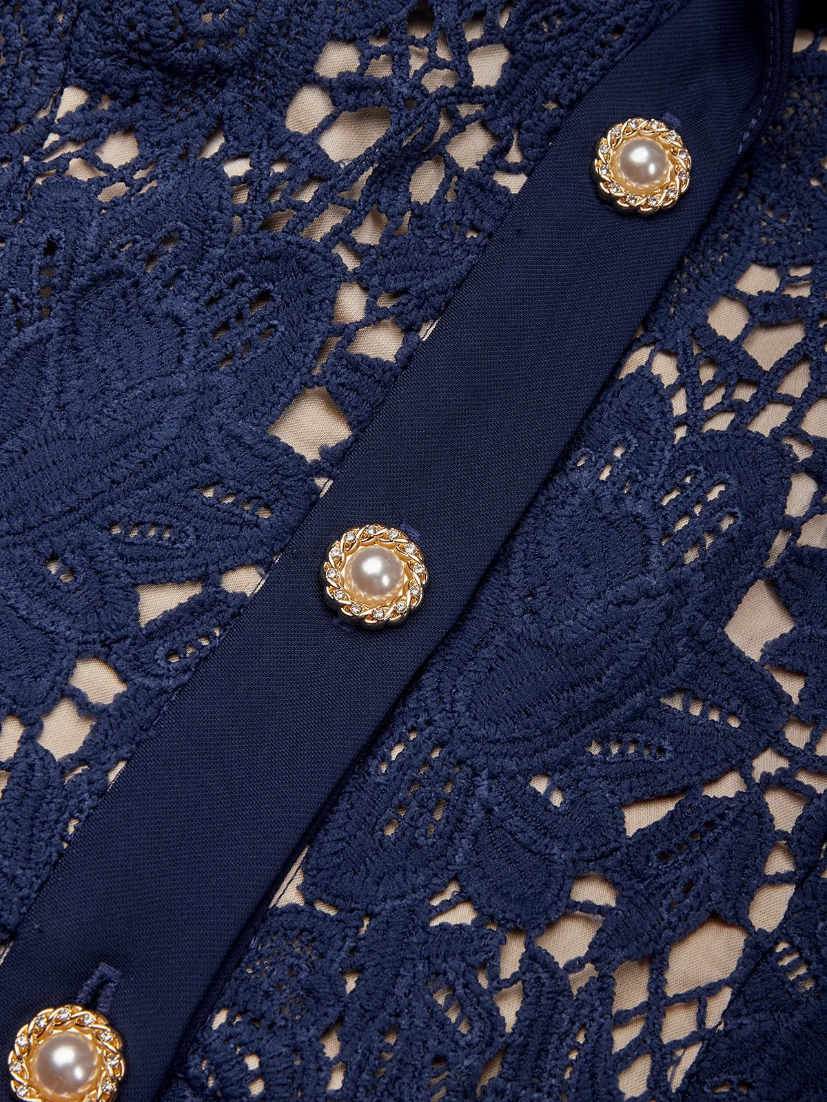 Royal Blue Buckle Lace Lapel Collar Short Sleeve Sheath Midi Dress