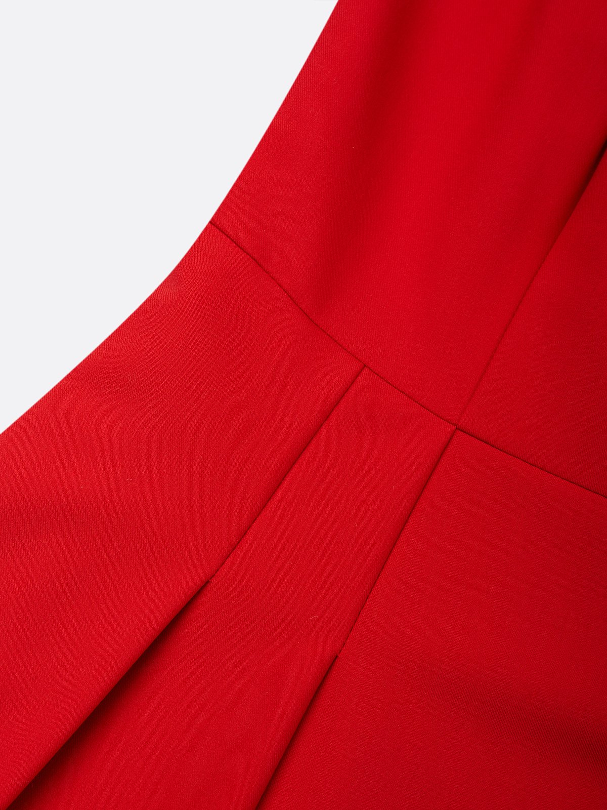 Red Pocket Stitching Classic Sweetheart Neckline Sleeveless A-Line Midi Dress
