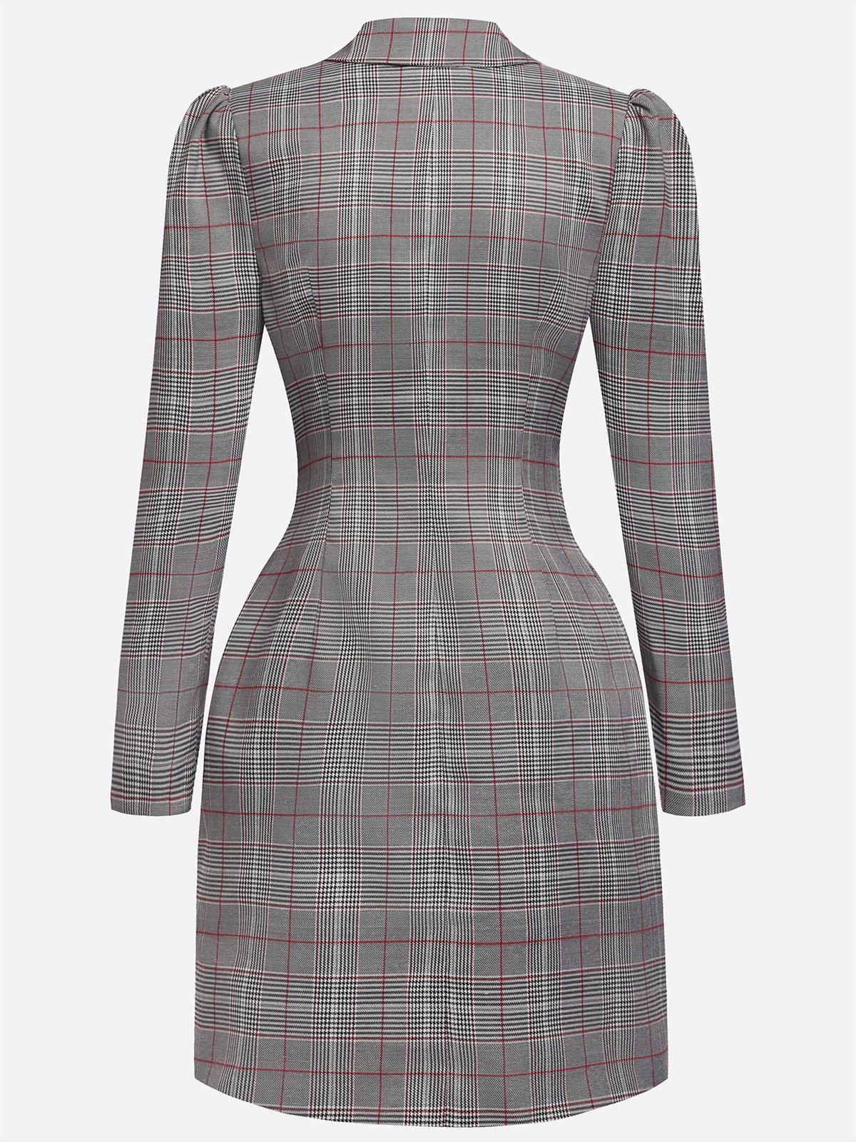 Pink Buckle Shoulder Pad Blazer Lapel Collar Long Sleeve A-Line Mini Dress