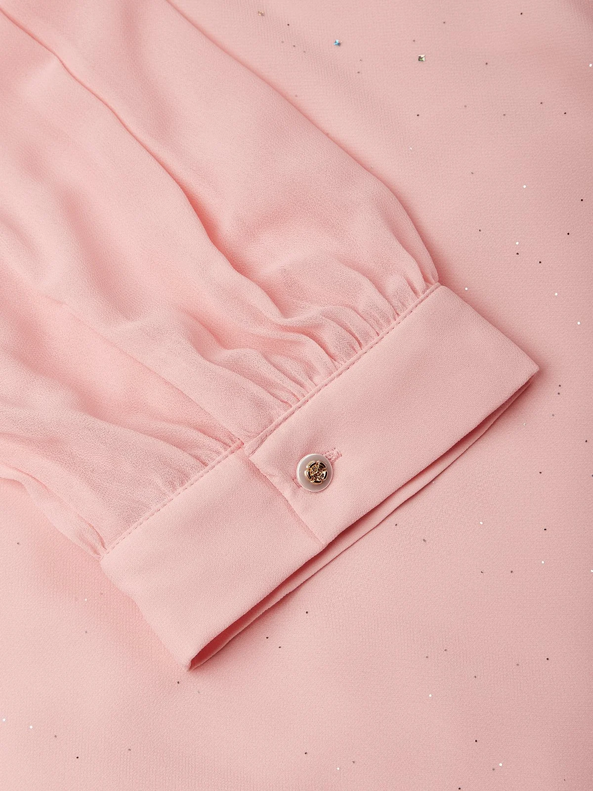 Pink Ruched Bow Chiffon V Neck Short Sleeve Sheath Maxi Dress