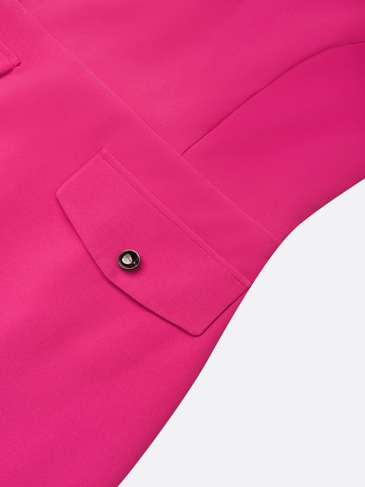 Rose Red Buckle Classic Crew Neck Long Sleeve Sheath Mini Dress