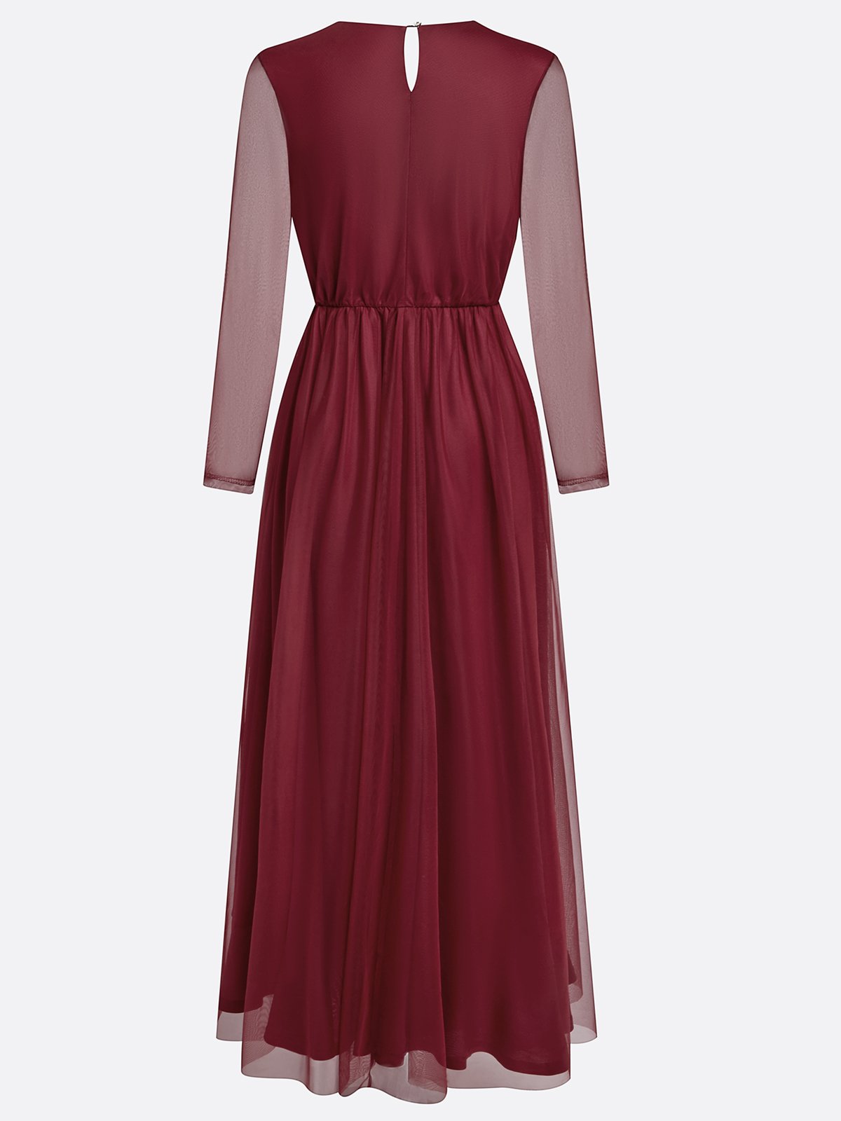 Women Wine Red Lapel Collar Long Sleeve Dressy Dress With Coat Two-Piece Set