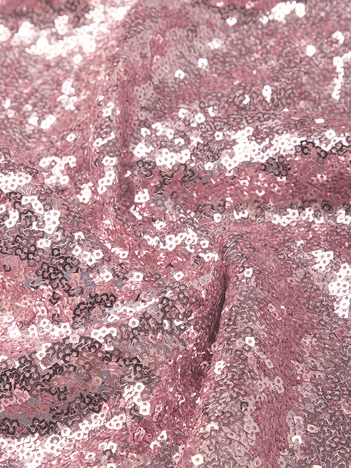 Pink Pleated Sequin V Neck Sleeveless Mermaid Maxi Dress