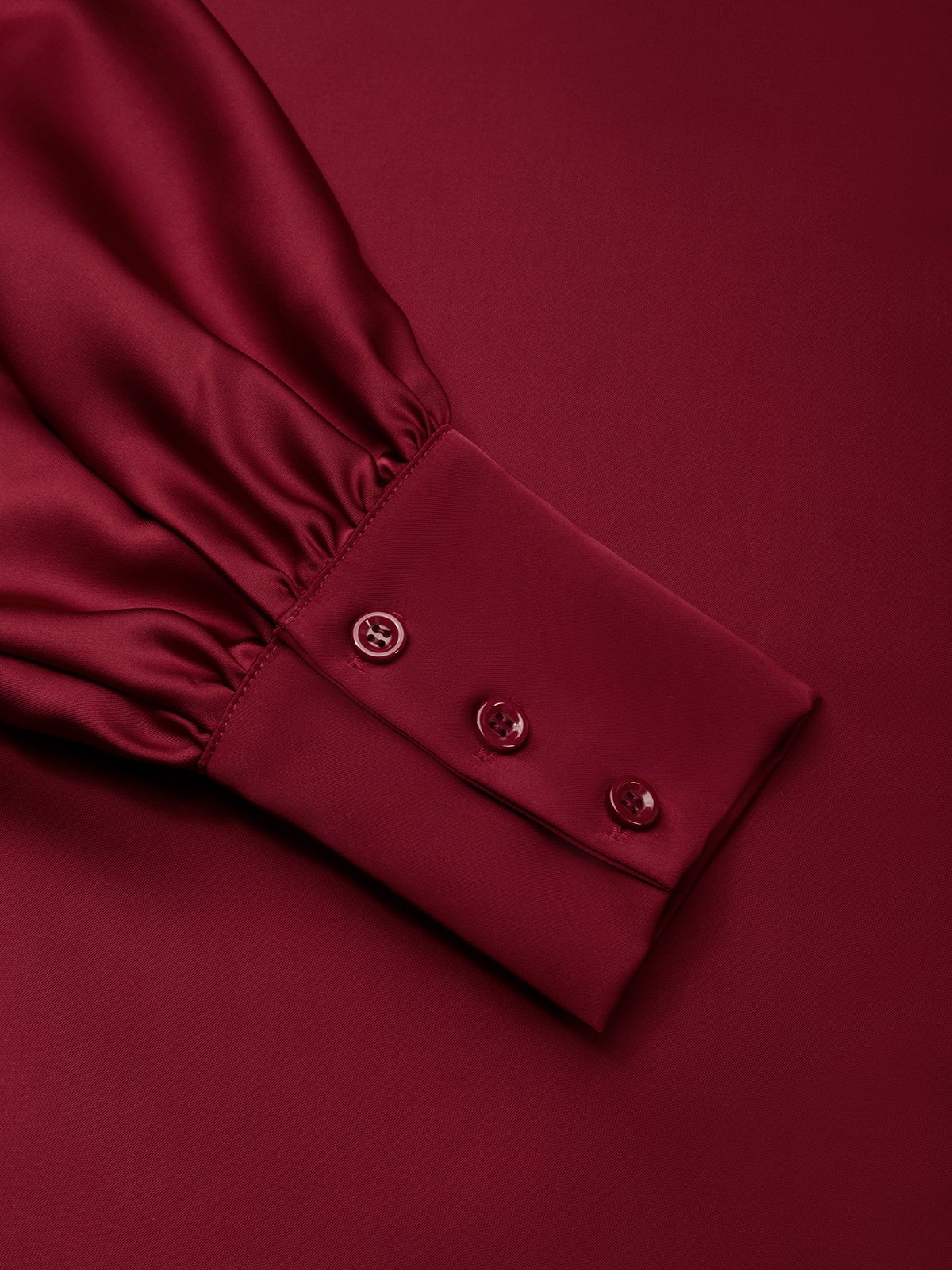 Women Wine Red Lapel Collar Long Sleeve Dressy Top With Skirt Two-Piece Set