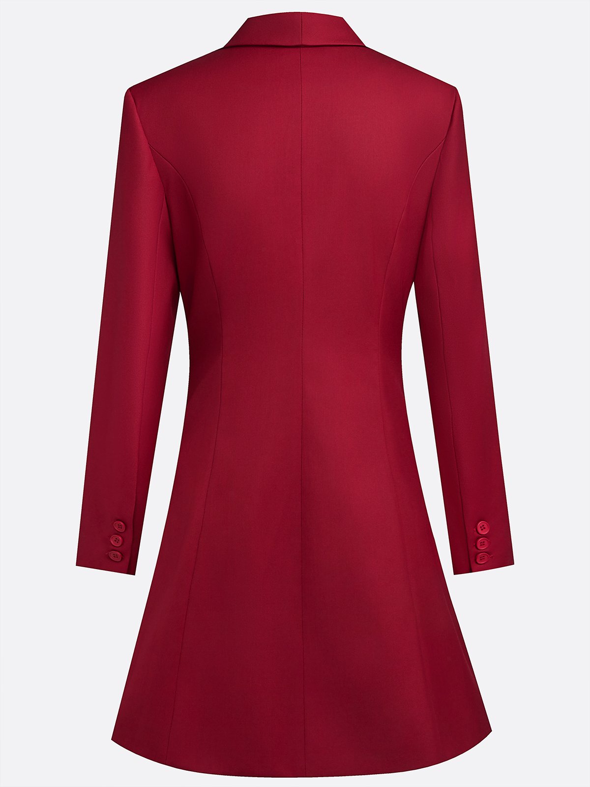 Red 3D Floral Blazer Shawl Collar Long Sleeve A-Line Mini Dress