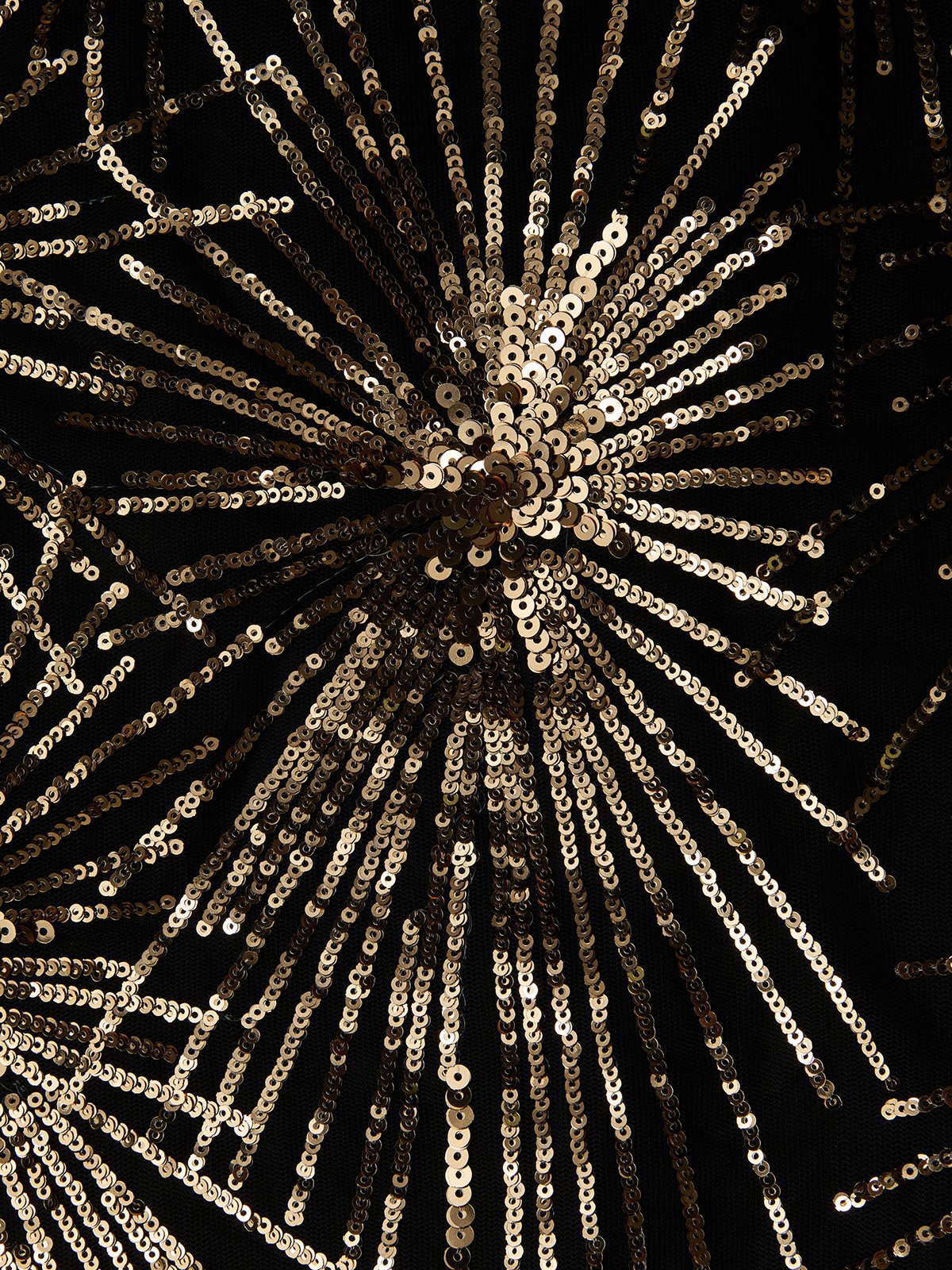 Golden-Black Sequin V Neck Sleeveless Sheath Gown Dress