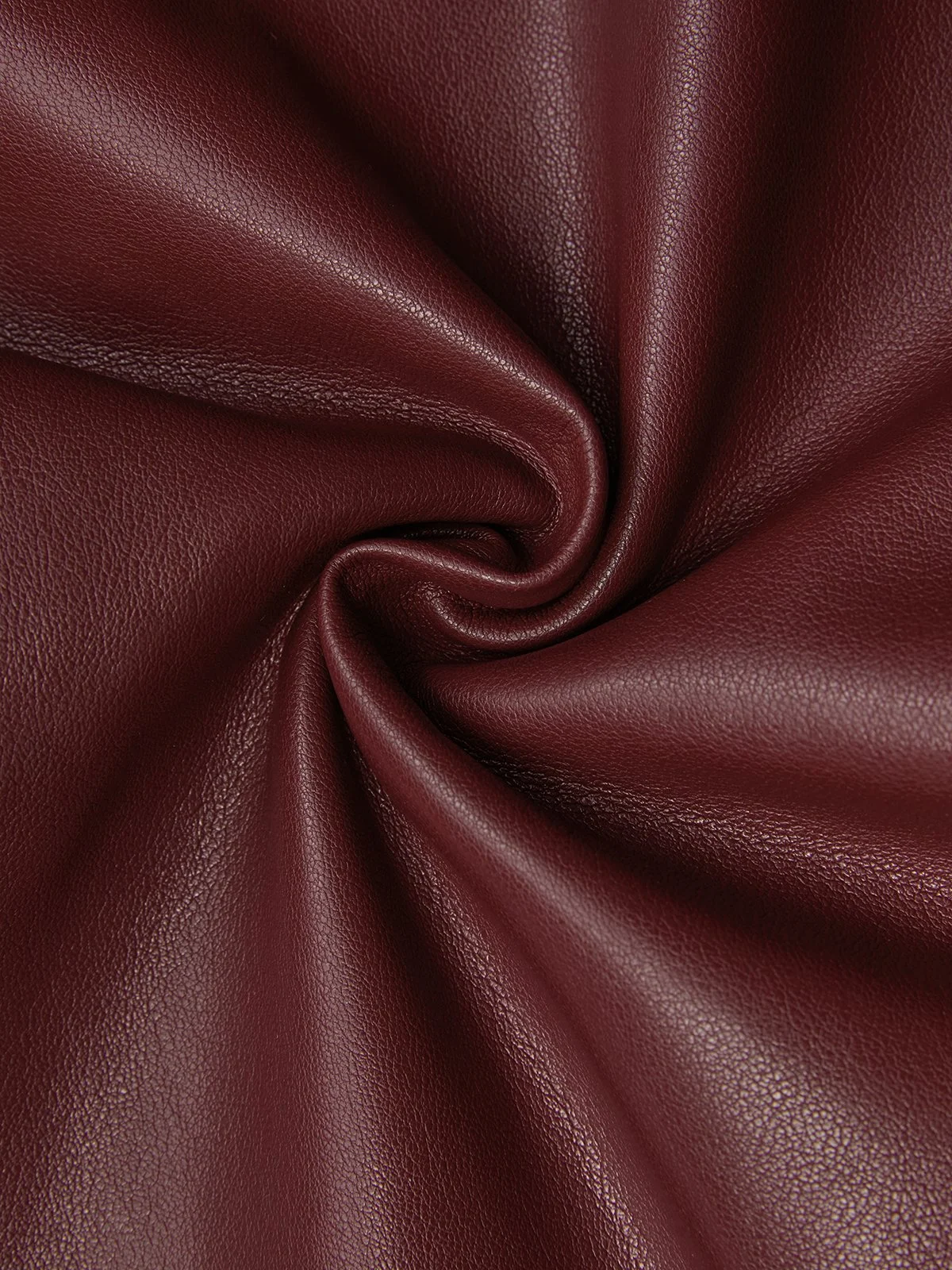 Women Burgundy Faux Leather Pocket Stitching Strapless Sleeveless Modern Jumpsuit