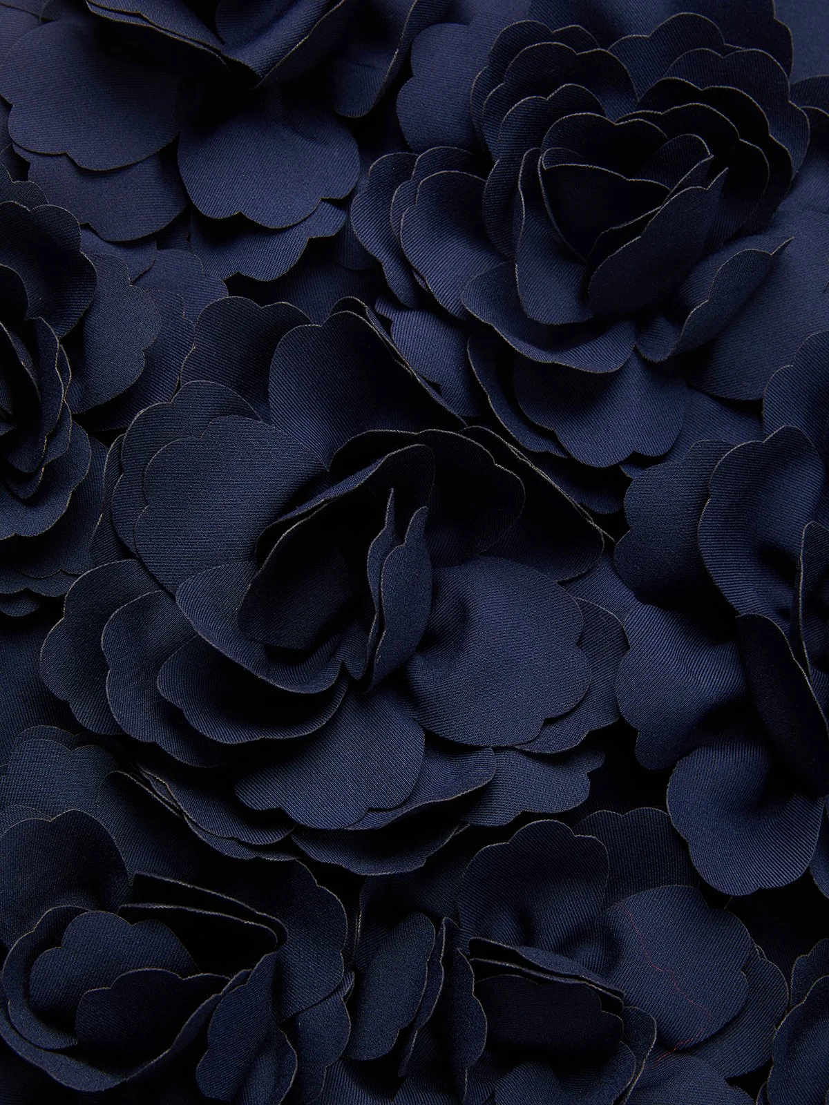 Navy Blue 3D Floral Classic Sweetheart Neckline Long Sleeve Sheath Mini Dress