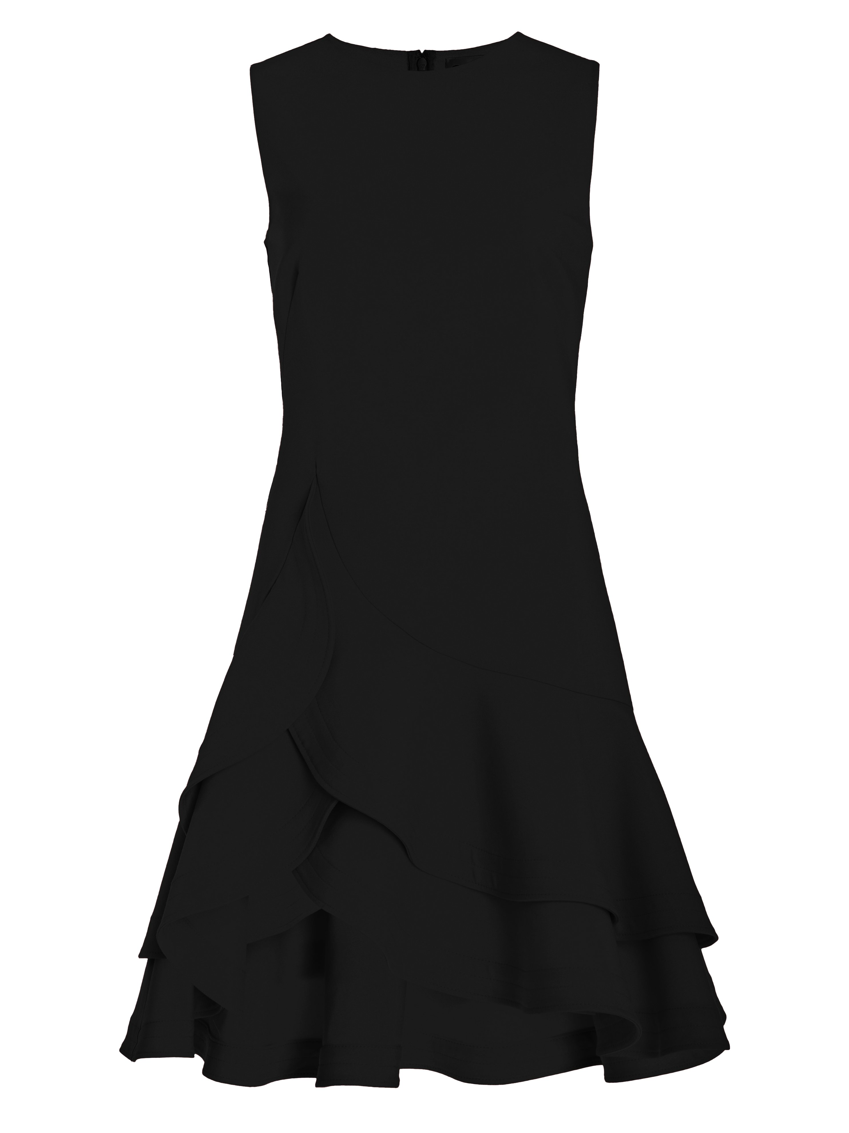 Blue Ruffled Crew Neck Sleeveless A-line Mini Homecoming Dress