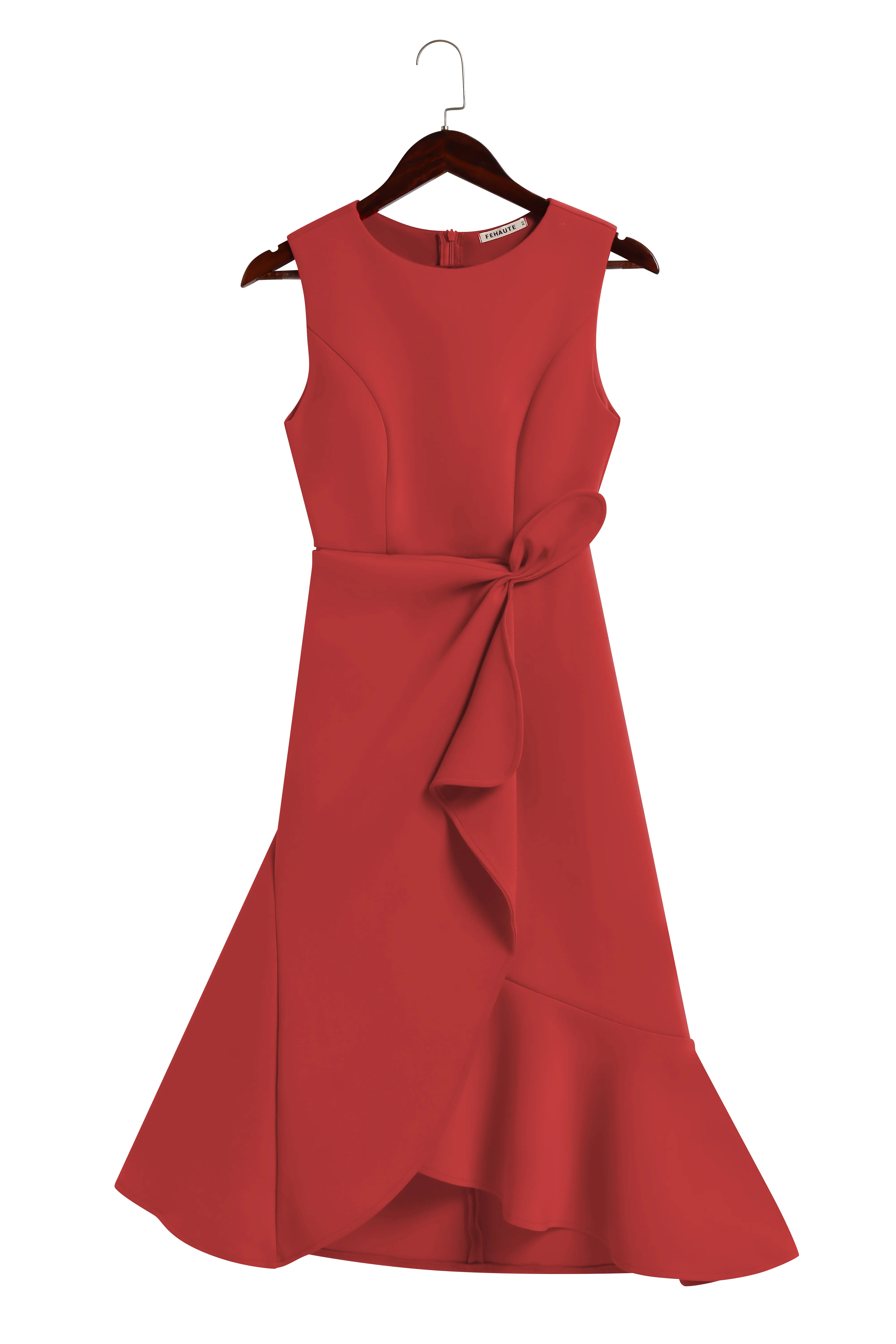 Sleeveless Midi Elegant Dress with Waist Twist for Summer Day-to-Night