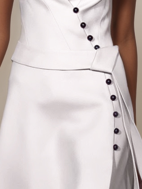 White V Neck Sleeveless Tie Waist A-Line Midi Dress