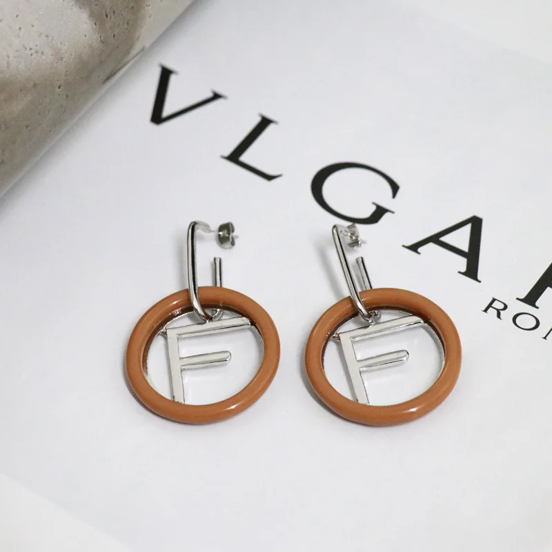 Letter F Metal Earrings