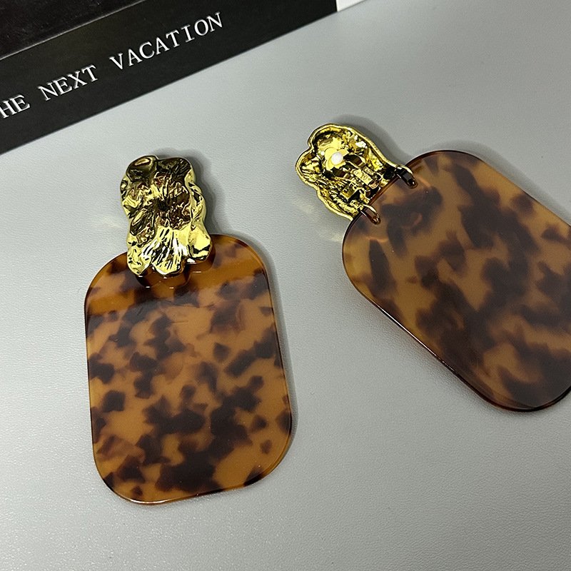 Urban Leopard Print Metal Earrings