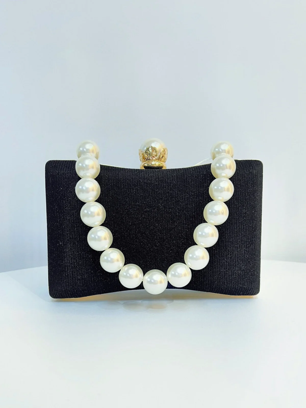 Elegant Imitation Pearl Handle Bag Party Clutch Bag