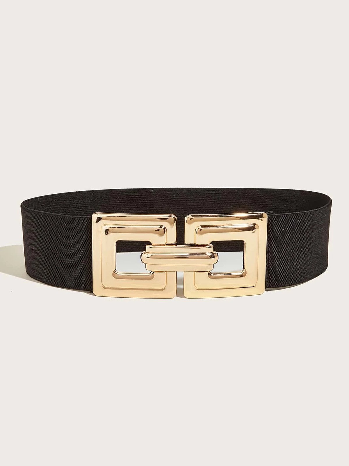 Geometric Golden Hollow Out Metal Buckle Stretch Girdle