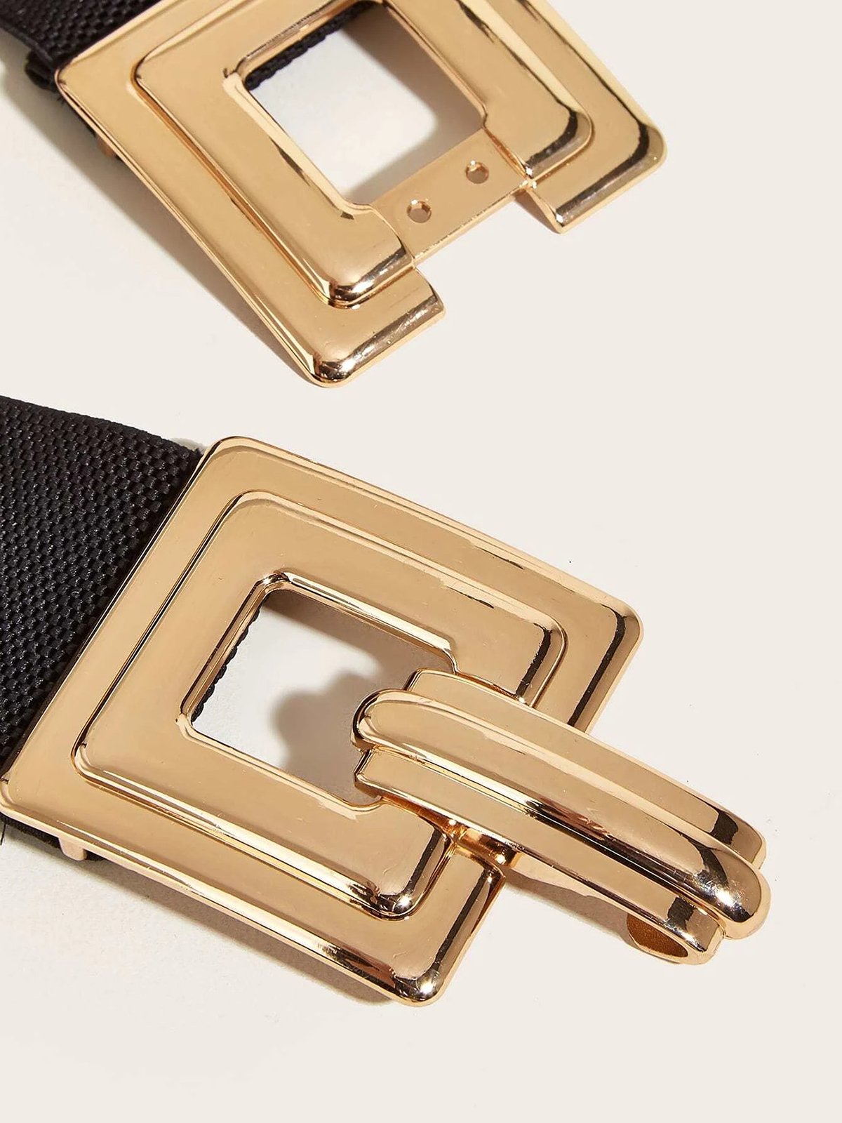 Geometric Golden Hollow Out Metal Buckle Stretch Girdle