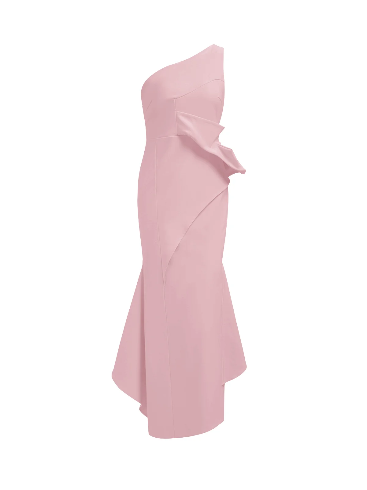 Pink Sleeveless Maxi Ruched Dress