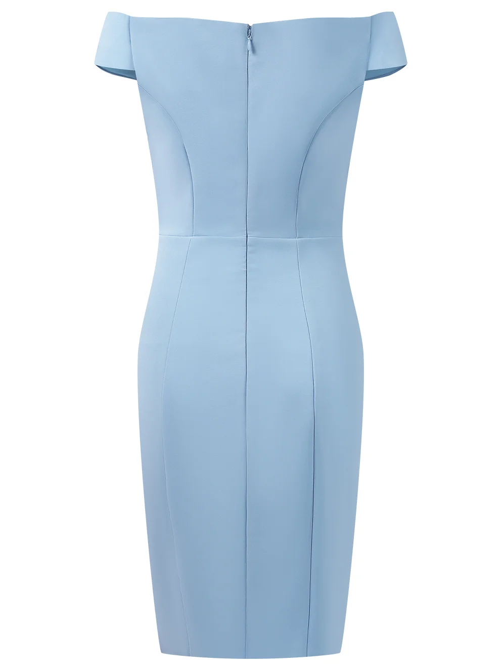 Blue Ruched Off The Shoulder Sheath Mini Dress