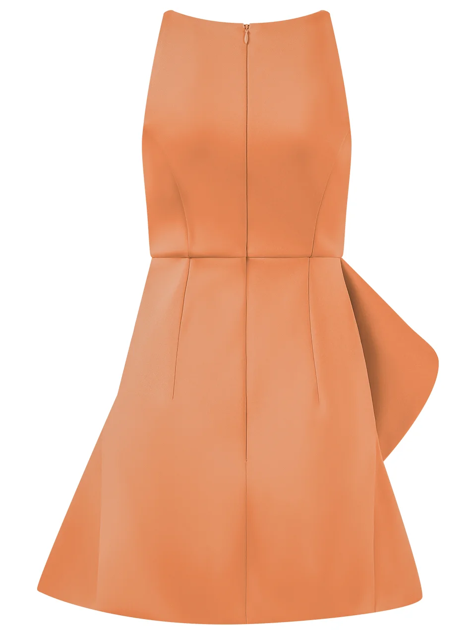 Orange Ruched Sleeveless A-Line Mini Dress