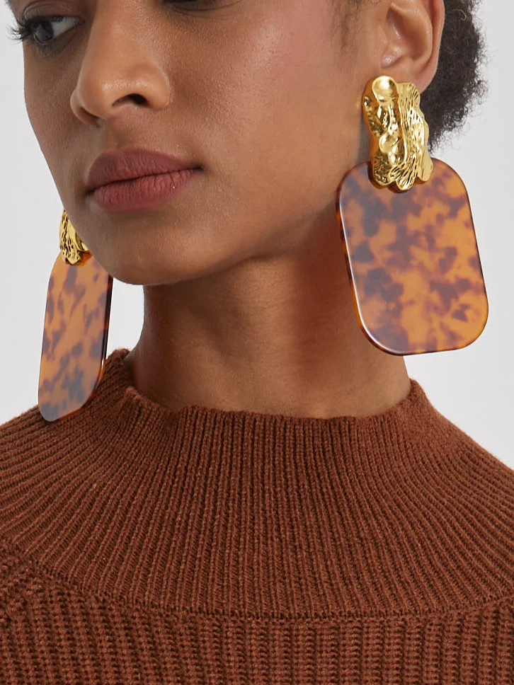 Urban Leopard Print Metal Earrings