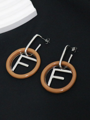 Letter F Metal Earrings