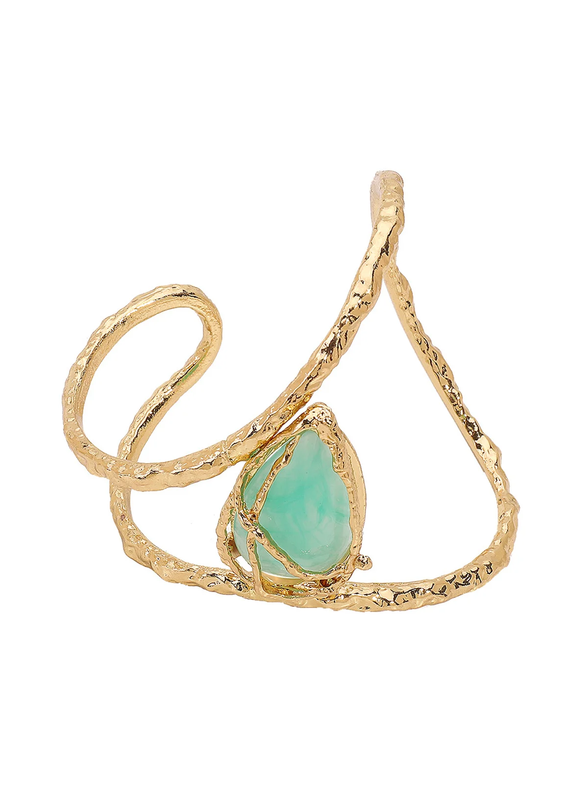 Glamorous Golden Irregular Metallic Geometric Resin Cuff Bracelet