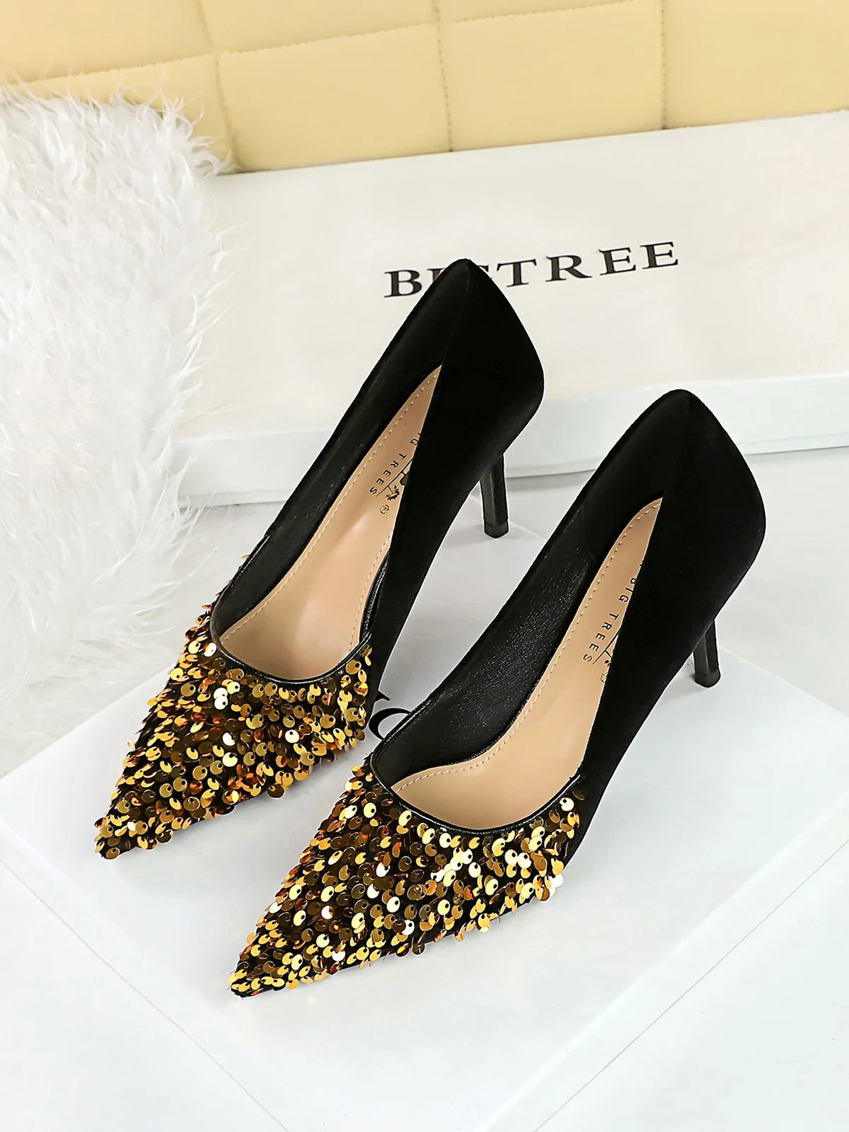 Sparkling Sequins Party Stiletto Heel Pumps