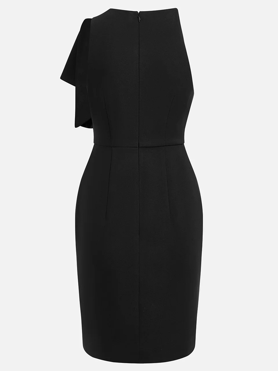 Black Halter Bow Sheath Mini Dress