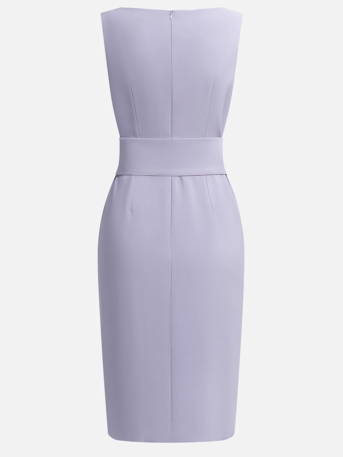 Purple Sleeveless Rheinstone Sheath Midi Dress