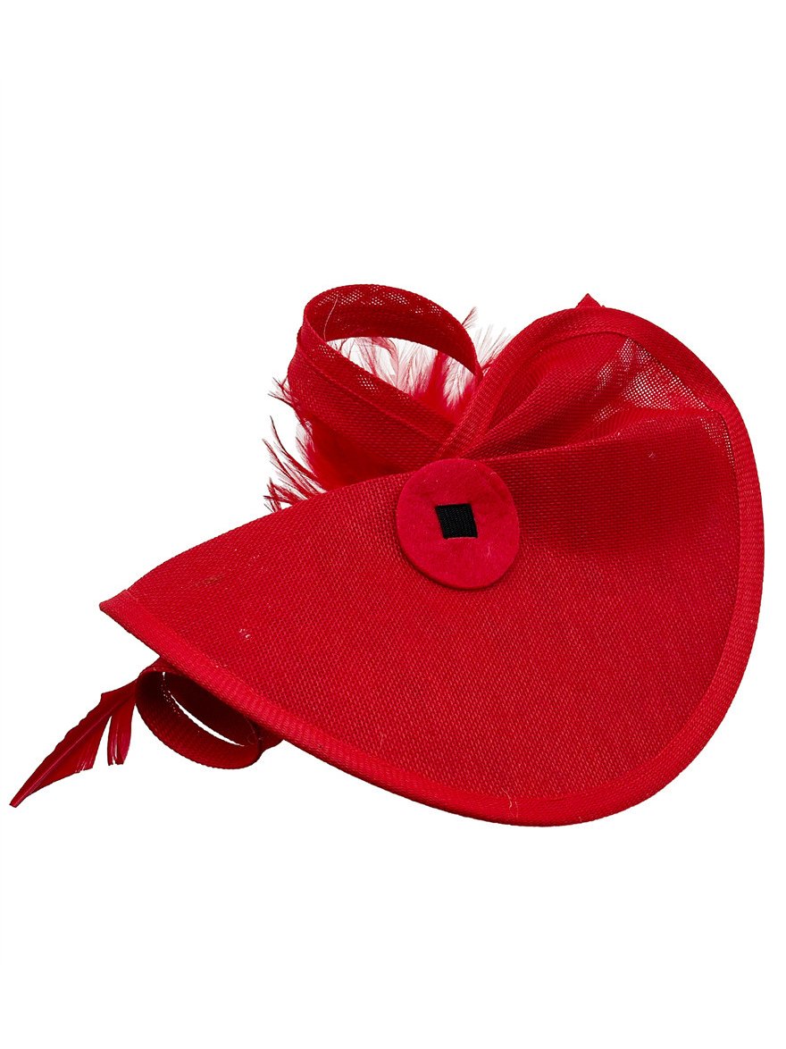 Elegant Irregular Linen Feather Dress Hat
