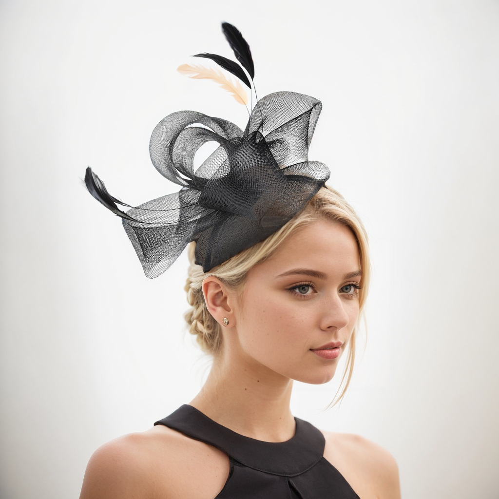 Women's Elegant Feather Mesh Headdress Hat